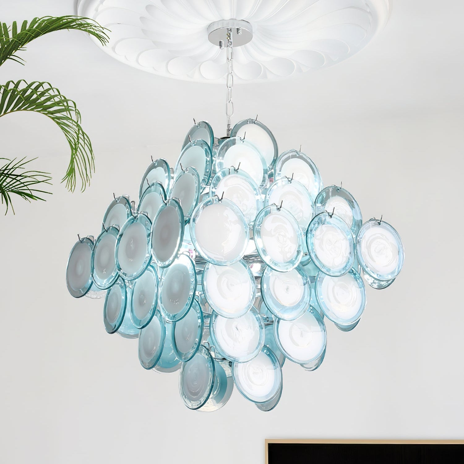 Carmosa Chandelier with Glass Disc Cascade