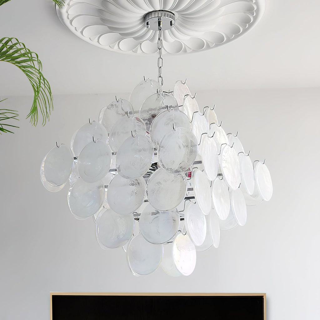 Carmosa Chandelier with Glass Disc Cascade