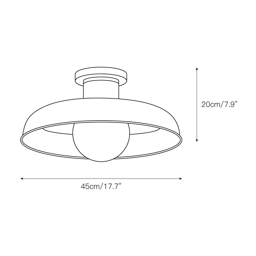 Quasar Modern Minimalist Glass Semi Flush Ceiling Lamp