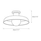 Quasar Modern Minimalist Glass Semi Flush Ceiling Lamp