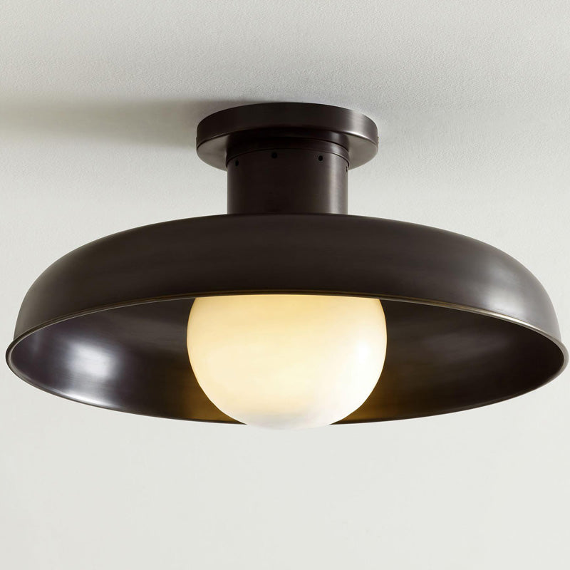 Quasar Modern Minimalist Glass Semi Flush Ceiling Lamp