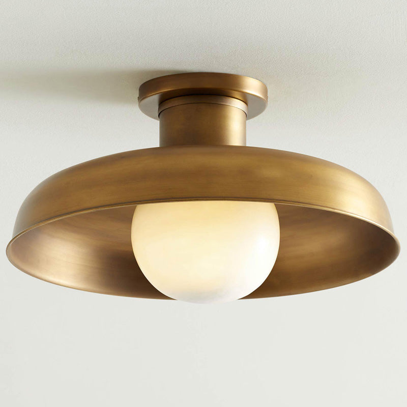 Quasar Modern Minimalist Glass Semi Flush Ceiling Lamp