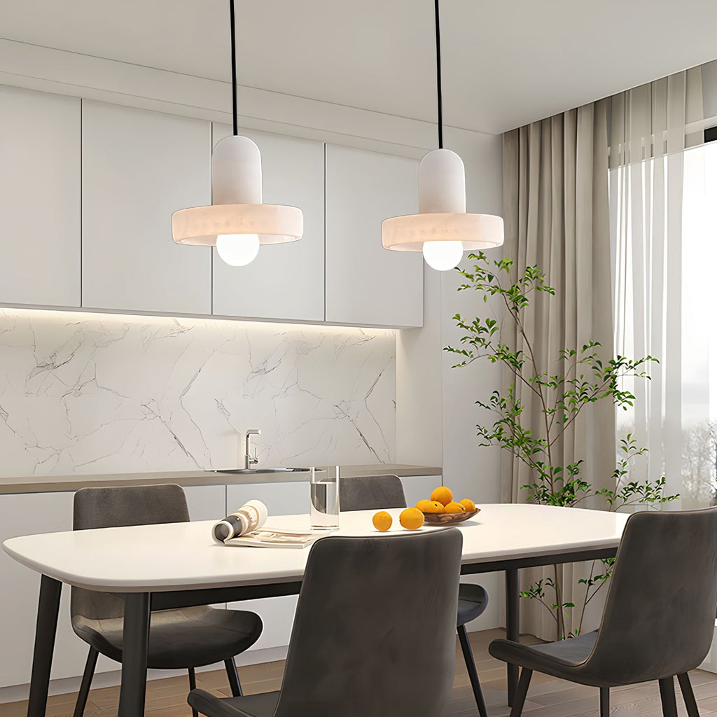 Ritta Pendant Lamp White Alabaster Vintage