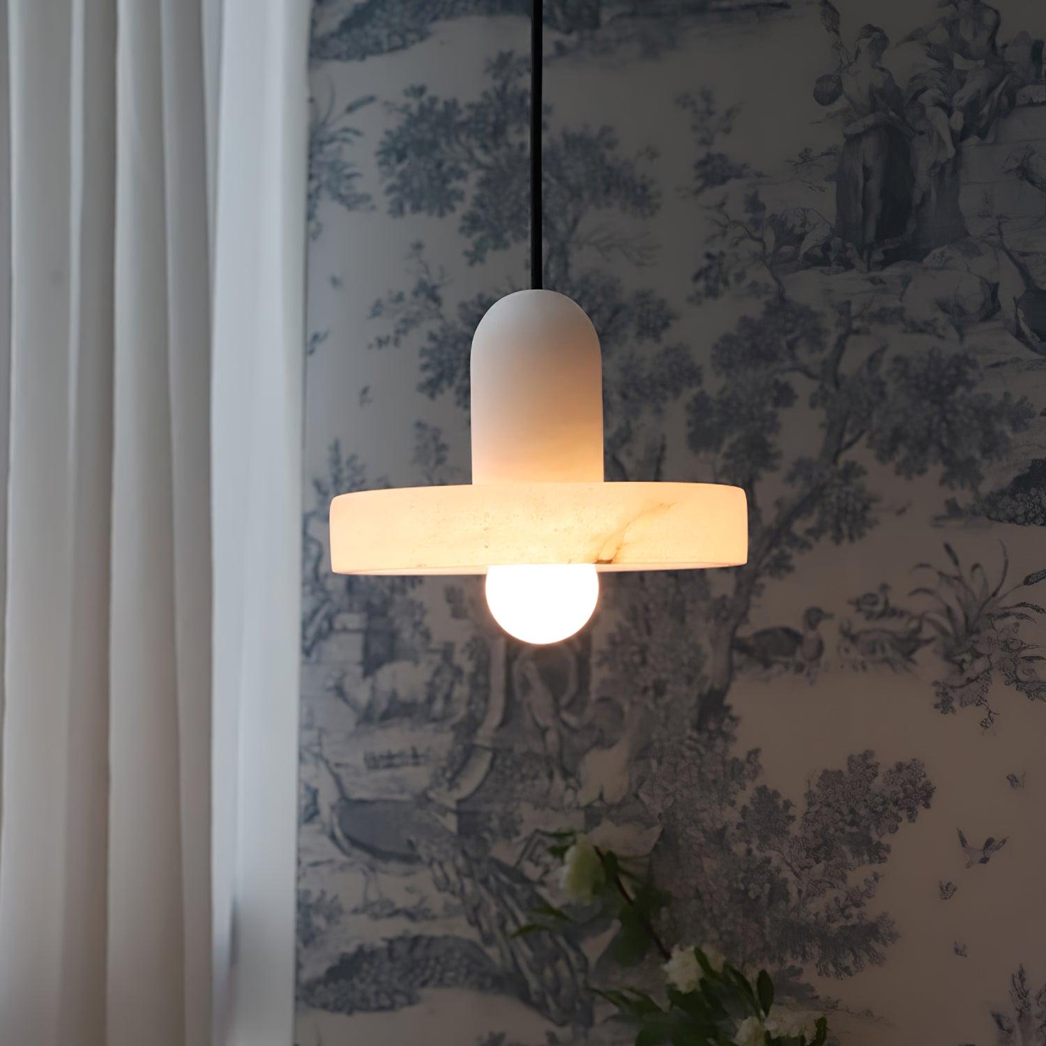 Ritta Pendant Lamp White Alabaster Vintage