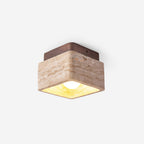 Vellin Travertine Square Flush Mount Ceiling Light