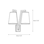 Ivmarel Vintage Industrial Double Brass Fabric Wall Lamp