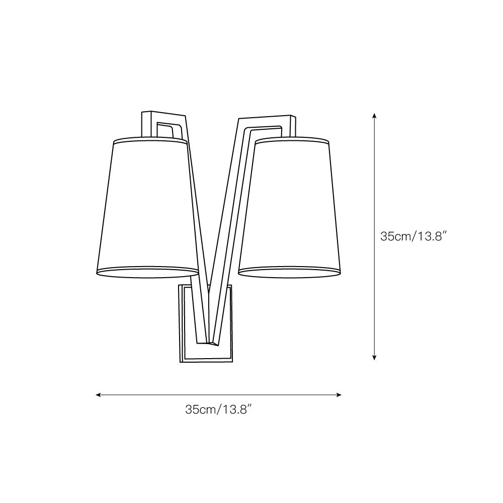 Ivmarel Vintage Industrial Double Brass Fabric Wall Lamp