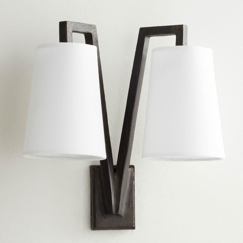 Ivmarel Vintage Industrial Double Brass Fabric Wall Lamp