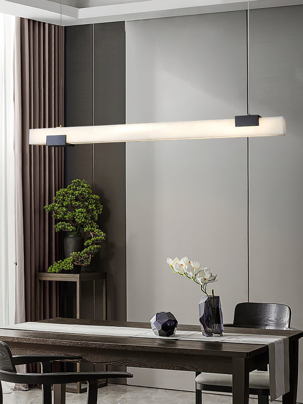 Avert  Modern Minimalist Brass Alabaster Pendant Light