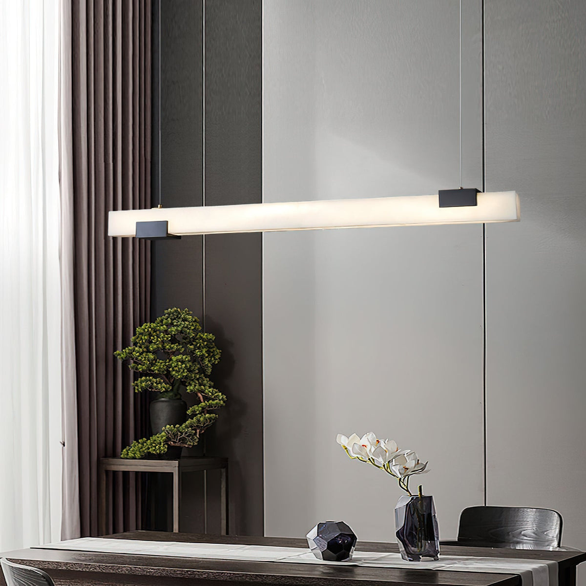 Avert  Modern Minimalist Brass Alabaster Pendant Light