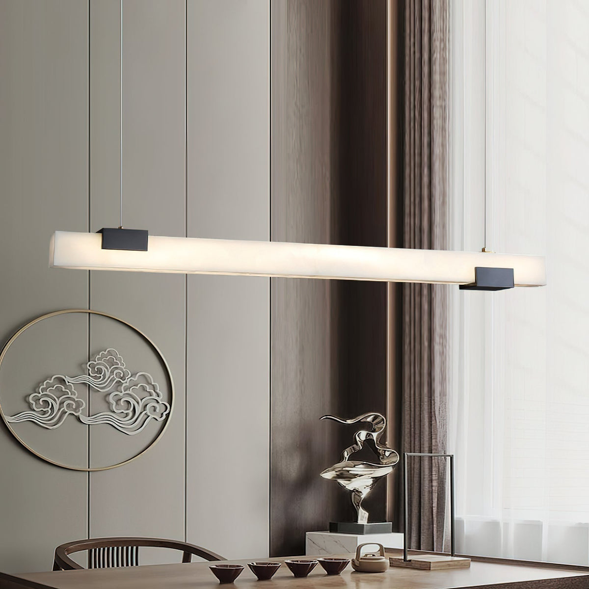 Avert  Modern Minimalist Brass Alabaster Pendant Light