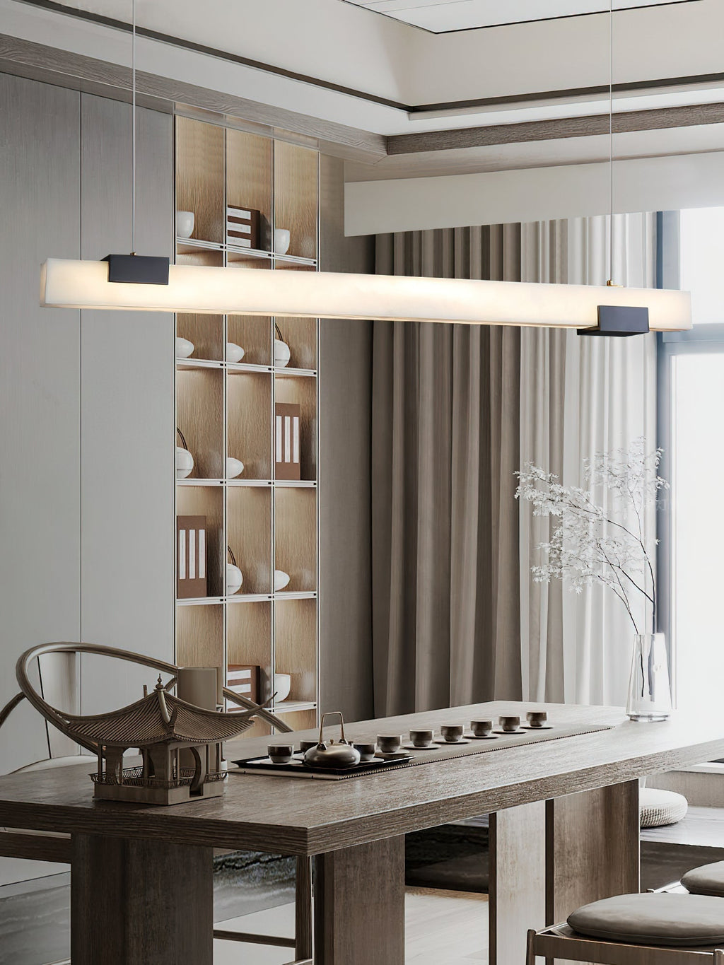 Avert  Modern Minimalist Brass Alabaster Pendant Light