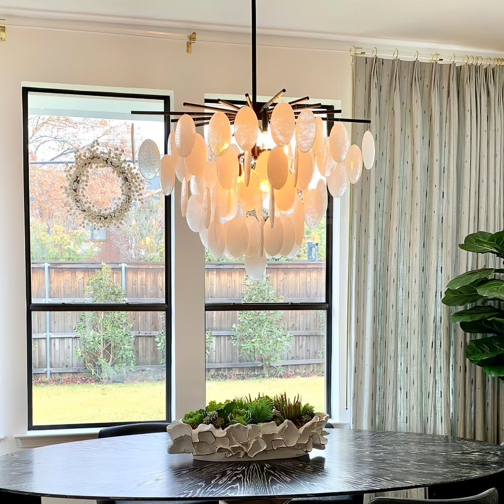 Cascading Modern Metal & Glass Chandelier