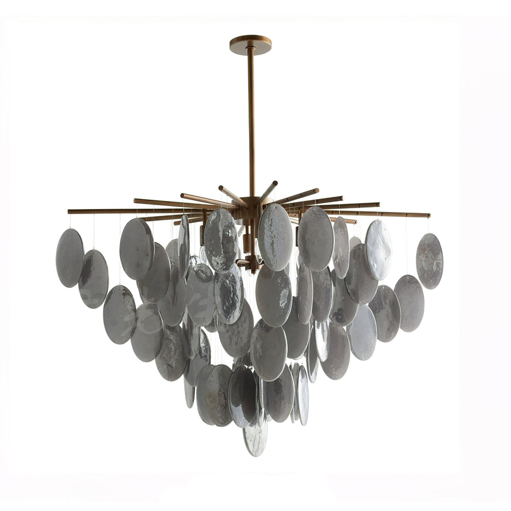Cascading Modern Metal & Glass Chandelier