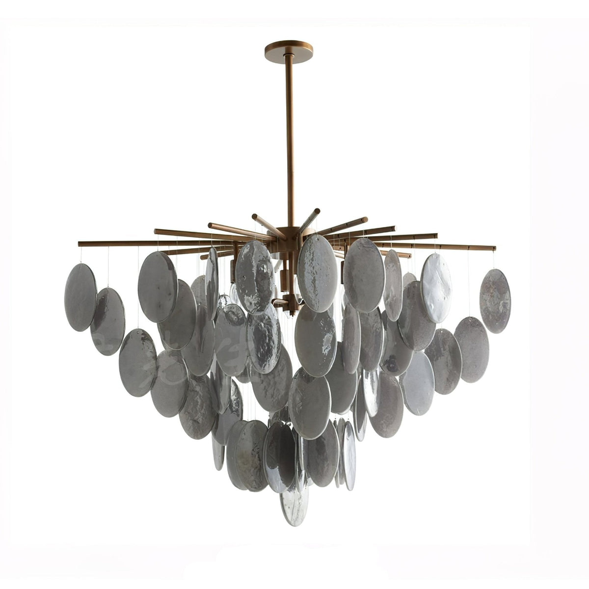 Cascading Modern Metal & Glass Chandelier
