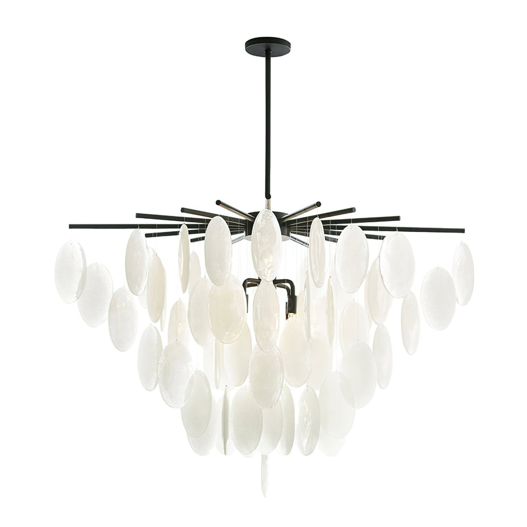 Cascading Modern Metal & Glass Chandelier