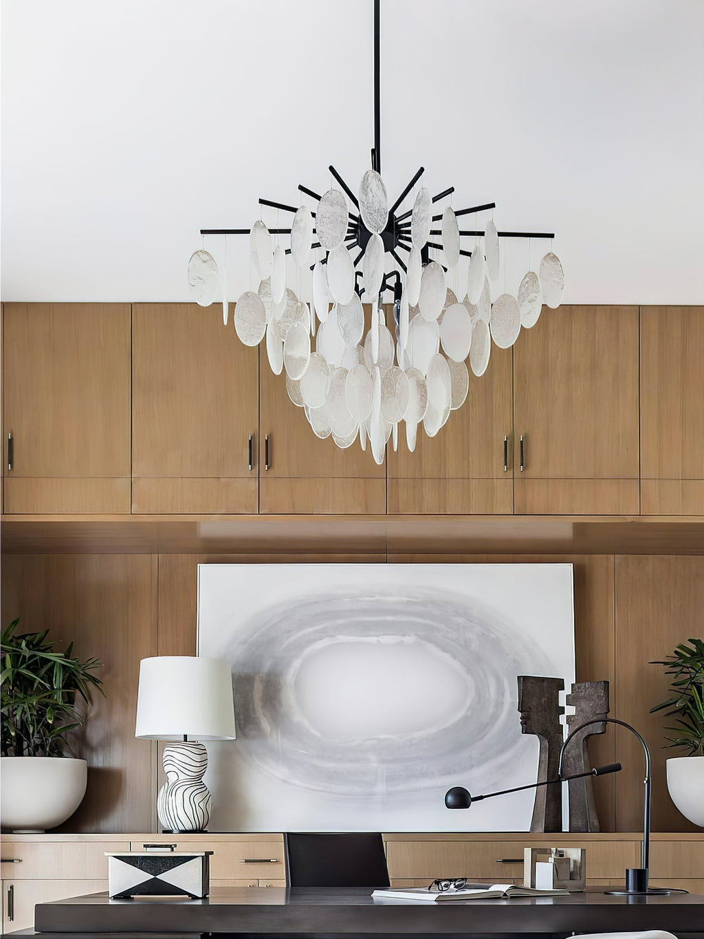 Cascading Modern Metal & Glass Chandelier