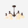 Cassia Chandelier Opal Glass Globe Arms