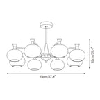 Cassia Chandelier Opal Glass Globe Arms