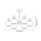 Cassia Chandelier Opal Glass Globe Arms