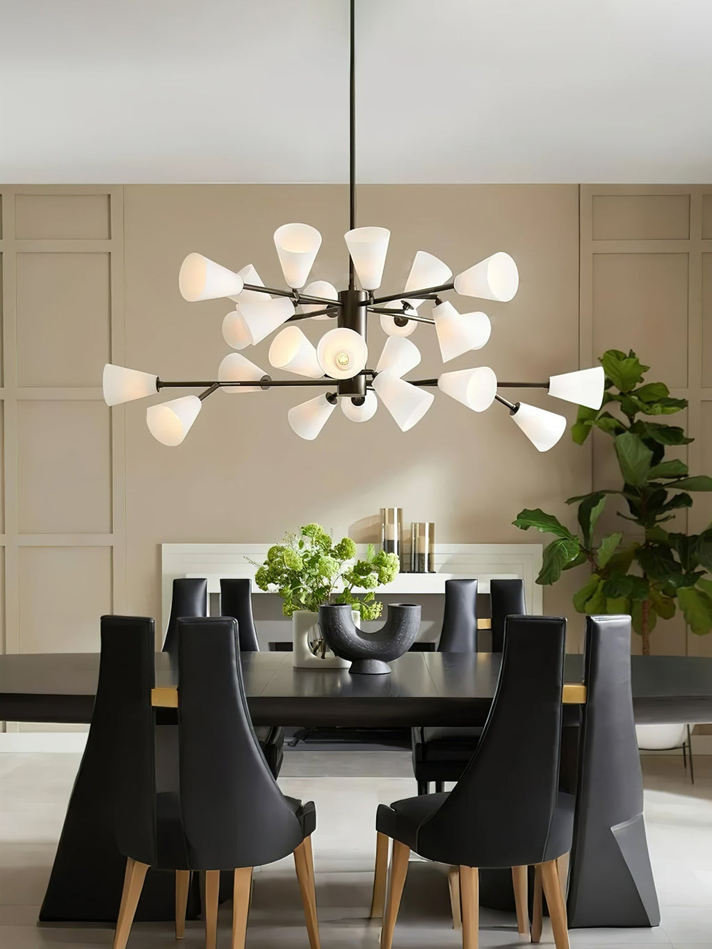 Cassius Modern Glass & Metal Chandelier
