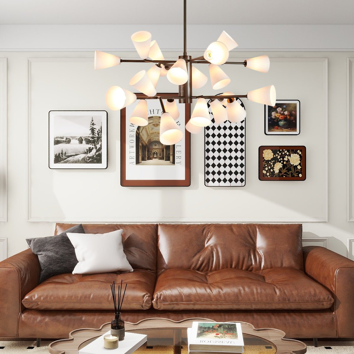 Cassius Modern Glass & Metal Chandelier