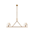 Keen Linear Modern Elegant Brass Fabric Chandelier