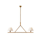 Keen Linear Modern Elegant Brass Fabric Chandelier