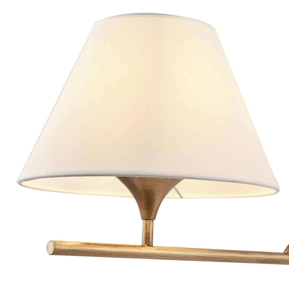 Keen Linear Modern Elegant Brass Fabric Chandelier