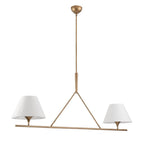 Keen Linear Modern Elegant Brass Fabric Chandelier