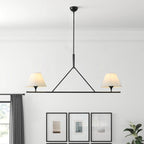 Keen Linear Modern Elegant Brass Fabric Chandelier