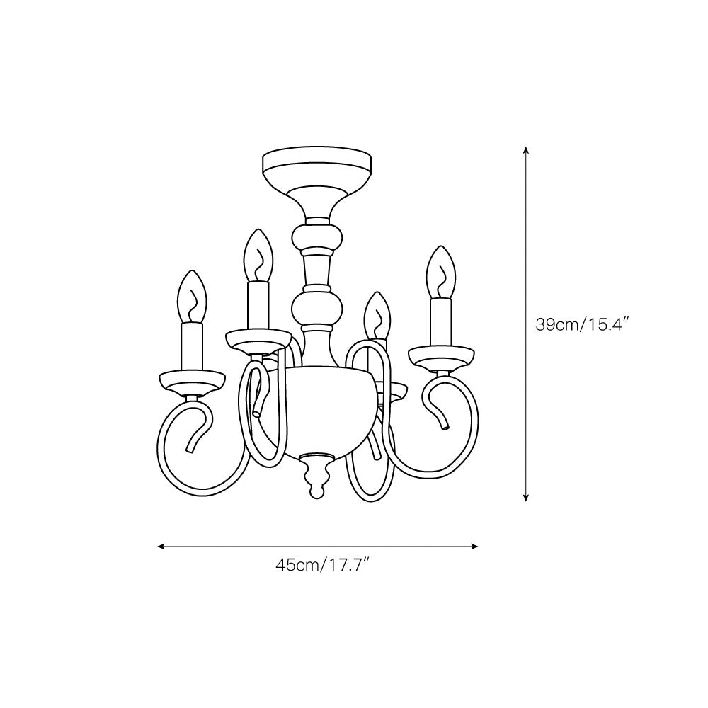 Myst Vintage Traditional Wooden Semi Flush Ceiling Light