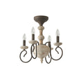 Myst Vintage Traditional Wooden Semi Flush Ceiling Light