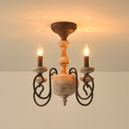 Myst Vintage Traditional Wooden Semi Flush Ceiling Light