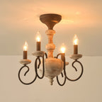 Myst Vintage Traditional Wooden Semi Flush Ceiling Light