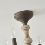 Myst Vintage Traditional Wooden Semi Flush Ceiling Light