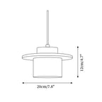 Pendant Lamp Travertine Cylinder Walnut Wood Disc Artisanal