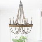 Rise Vintage Traditional Wooden Chandelier