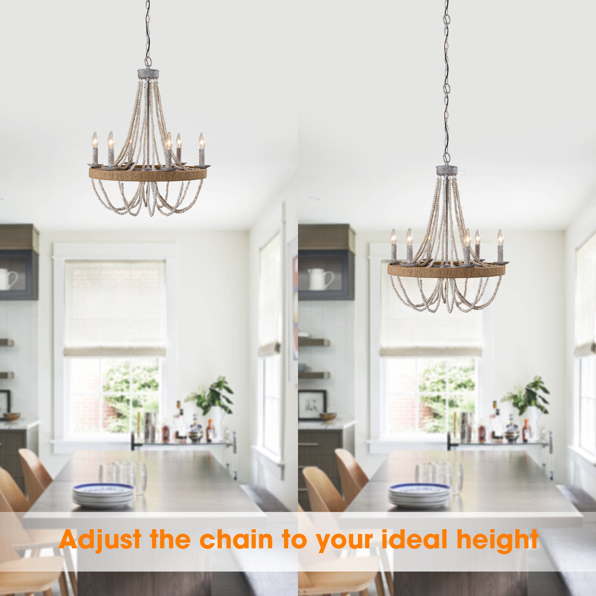 Rise Vintage Traditional Wooden Chandelier