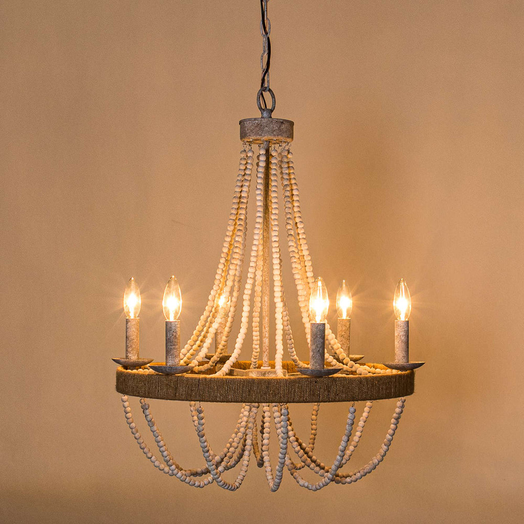 Rise Vintage Traditional Wooden Chandelier