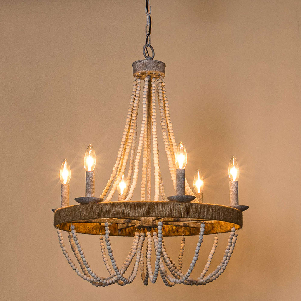 Rise Vintage Traditional Wooden Chandelier