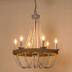 Rise Vintage Traditional Wooden Chandelier