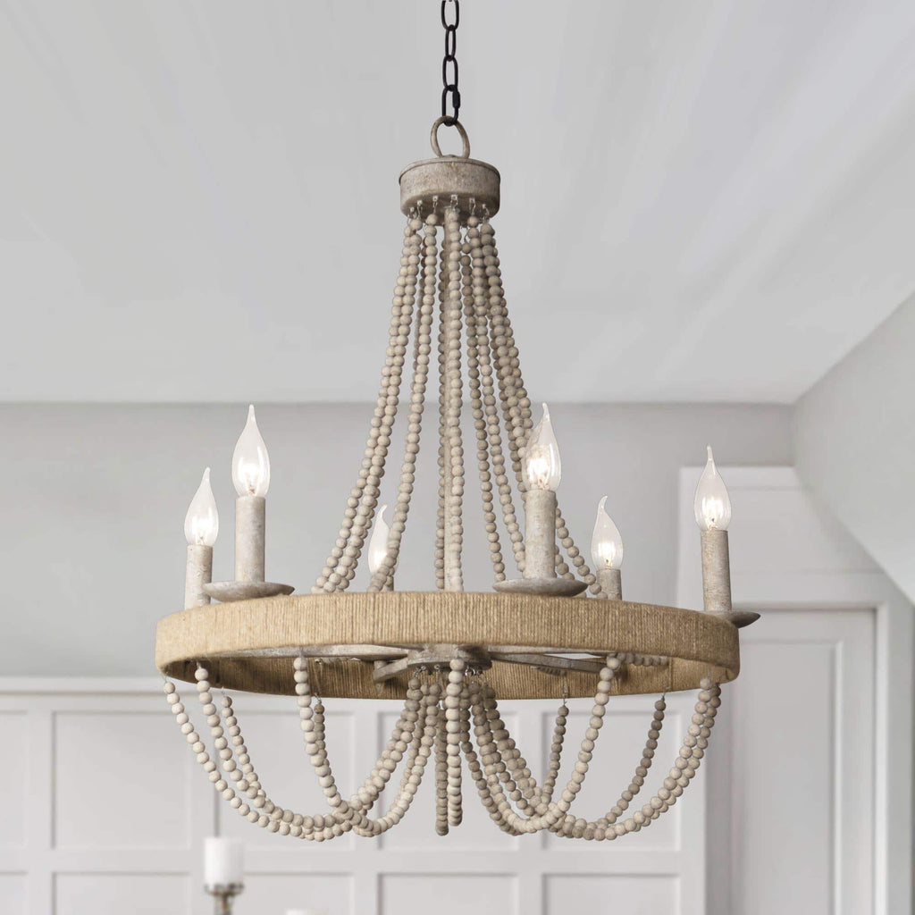 Rise Vintage Traditional Wooden Chandelier