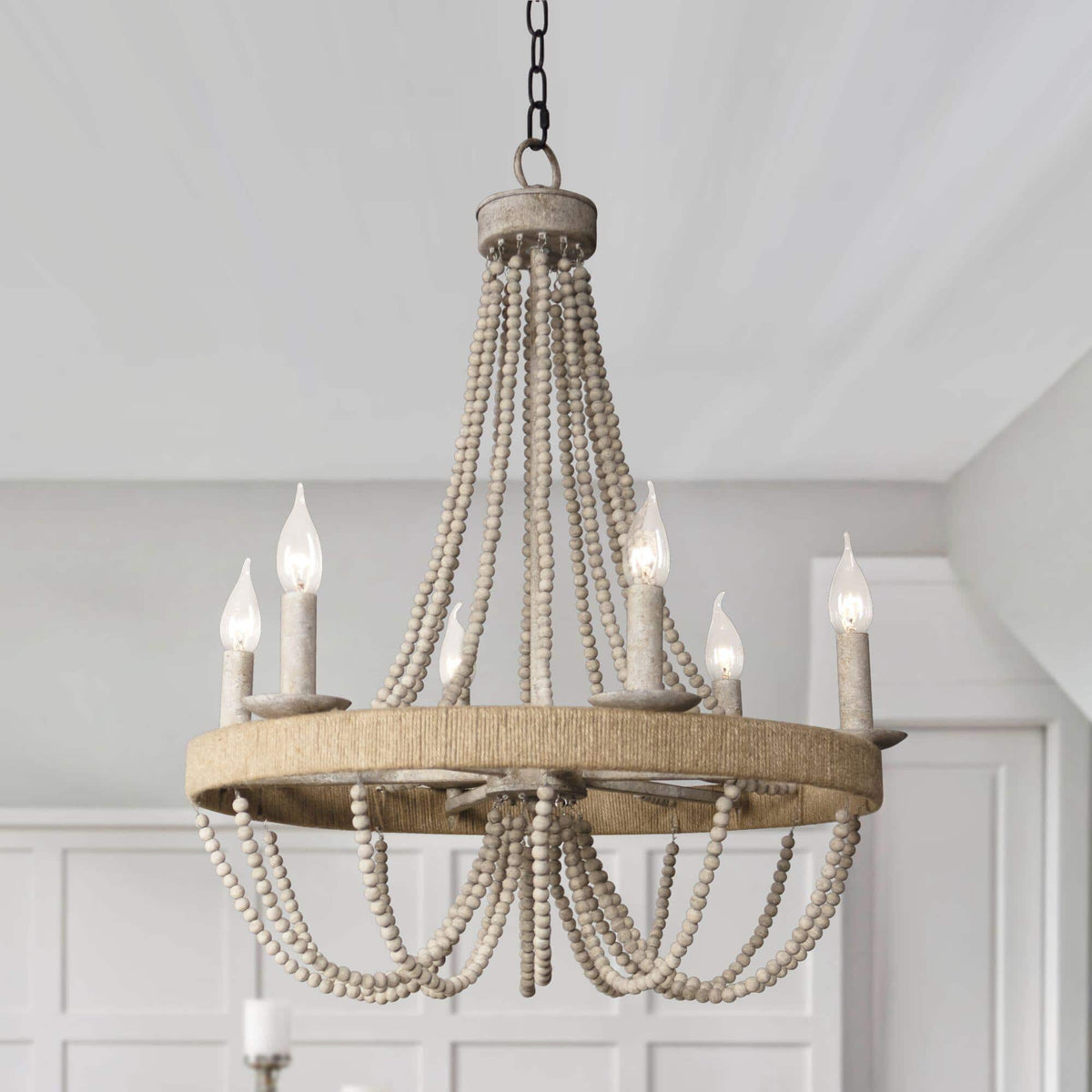 Rise Vintage Traditional Wooden Chandelier