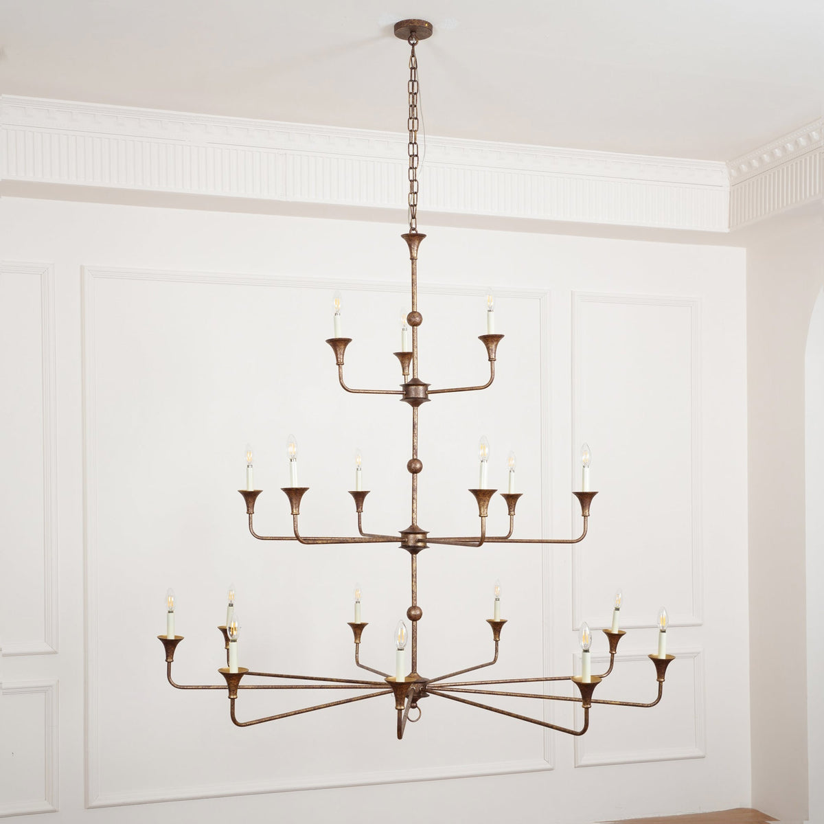 Wisp Grande Vintage Industrial Bronze Chandelier - image 18