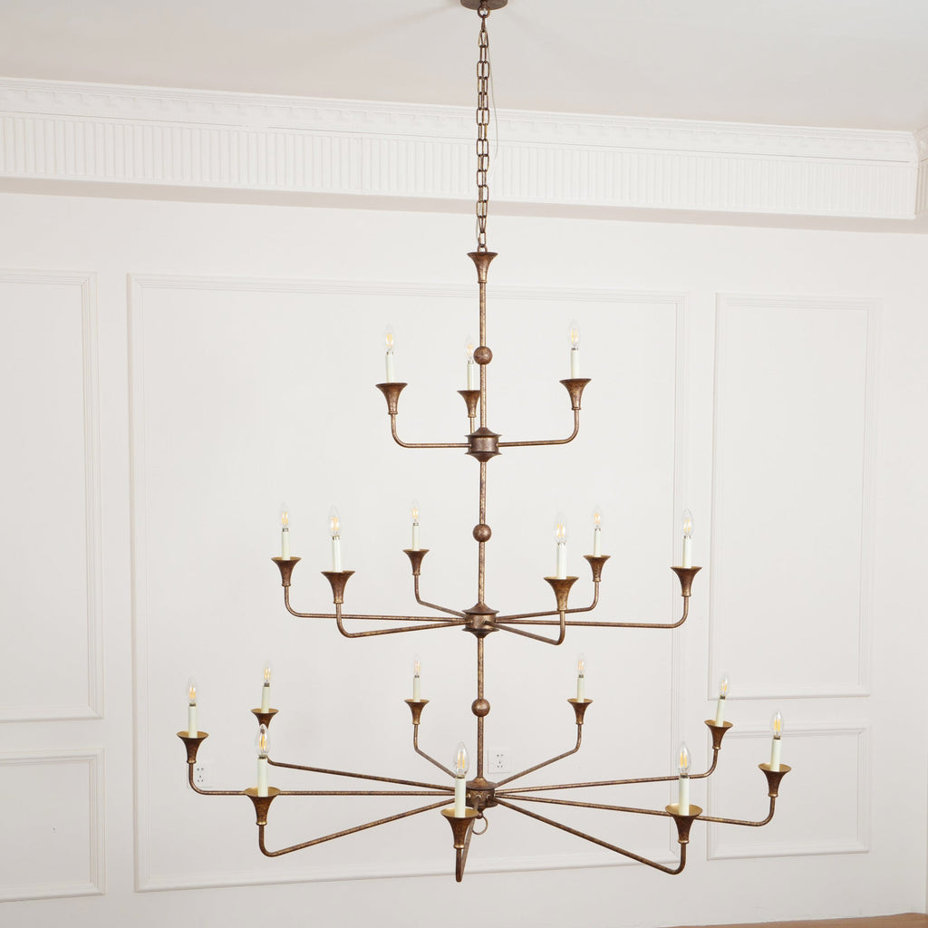 Wisp Grande Vintage Industrial Bronze Chandelier - image 19