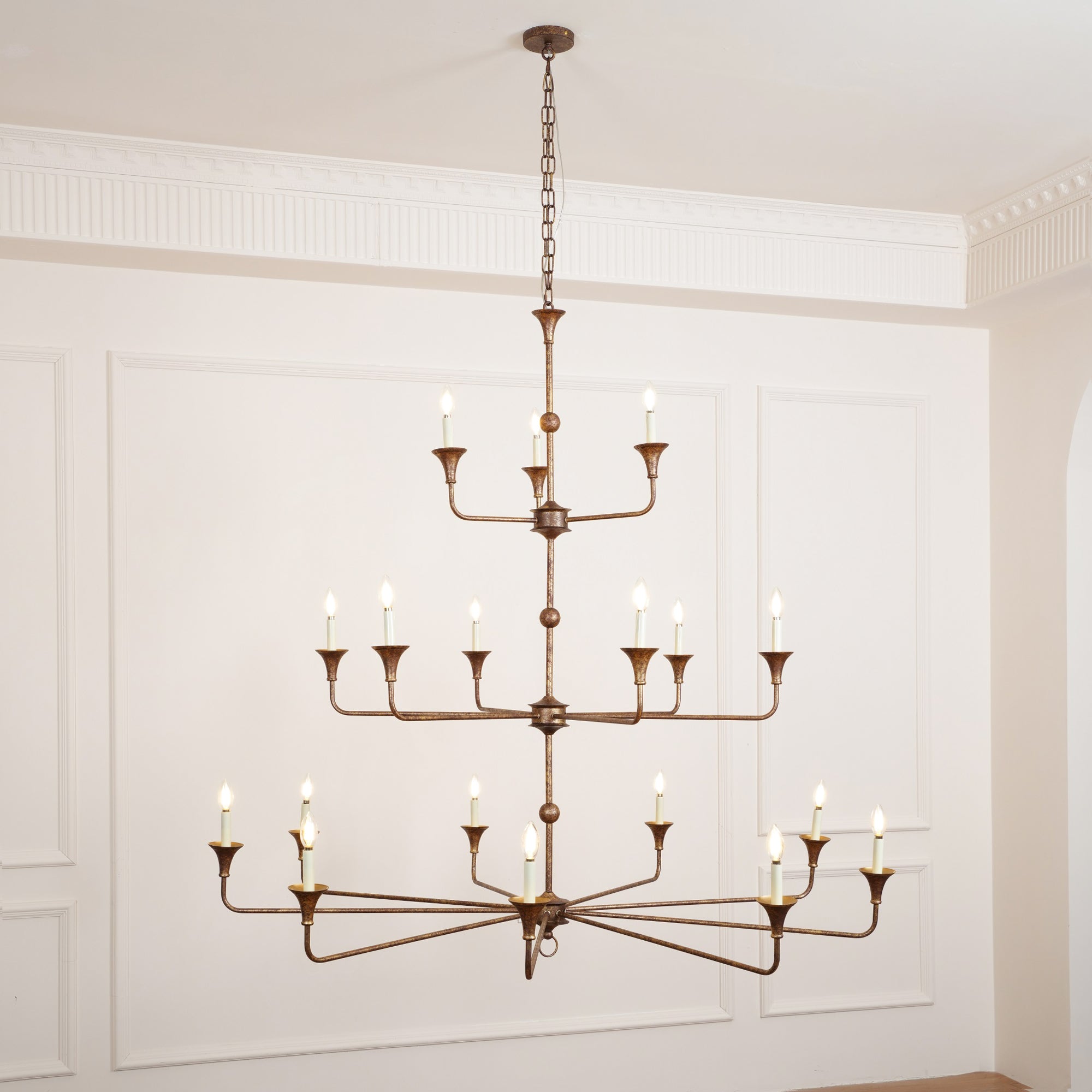 Wisp Grande Vintage Industrial Bronze Chandelier - image 20