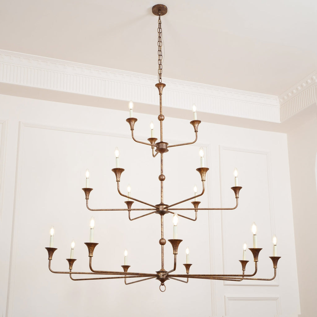 Wisp Grande Vintage Industrial Bronze Chandelier - image 21