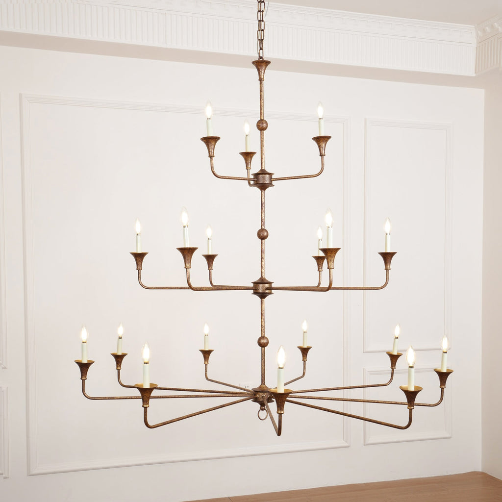 Wisp Grande Vintage Industrial Bronze Chandelier - image 22