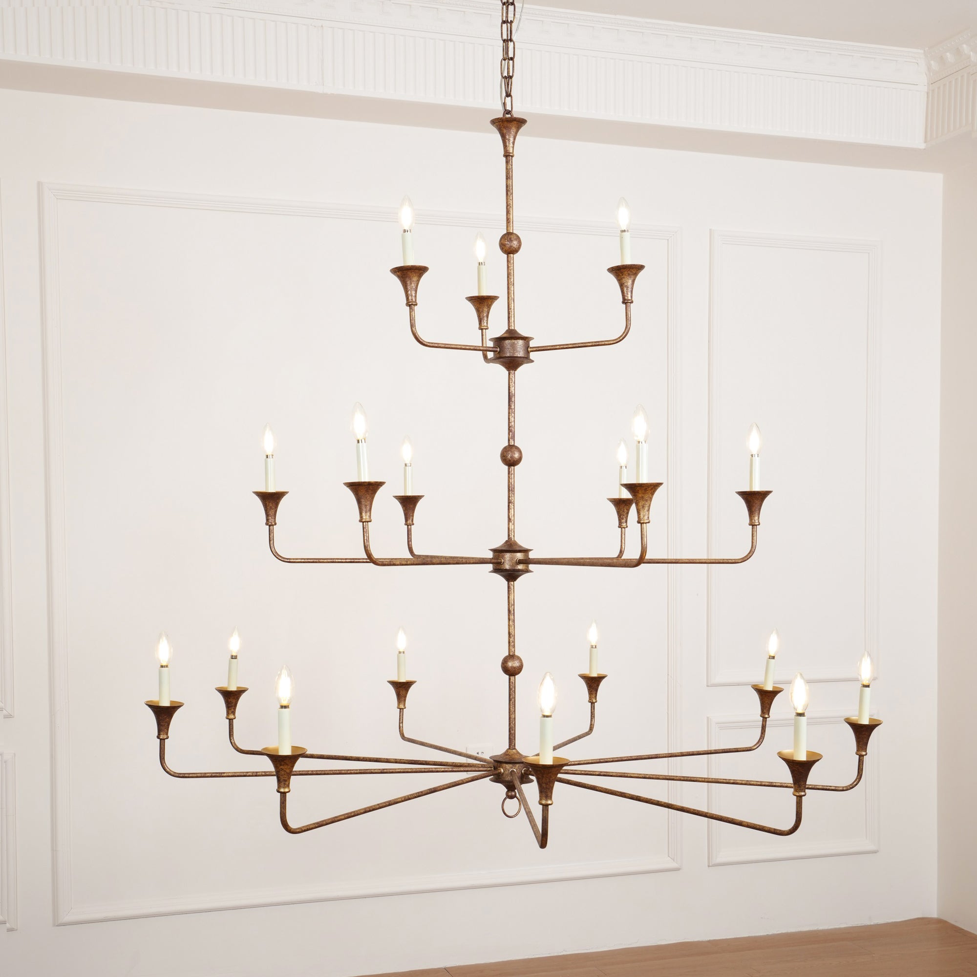 Wisp Grande Vintage Industrial Bronze Chandelier - image 22
